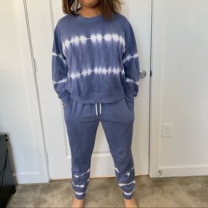 Blue and White Two Piece Lounge Set by Gap
